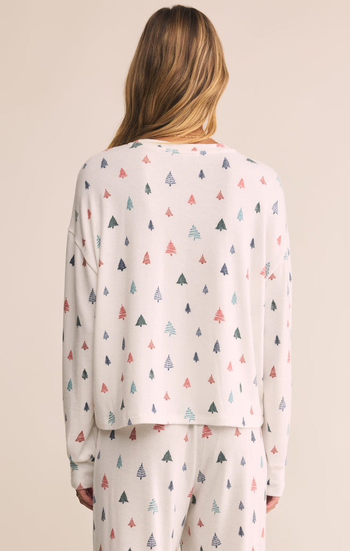 ALPINE TREE BRUSHED KNIT TOP