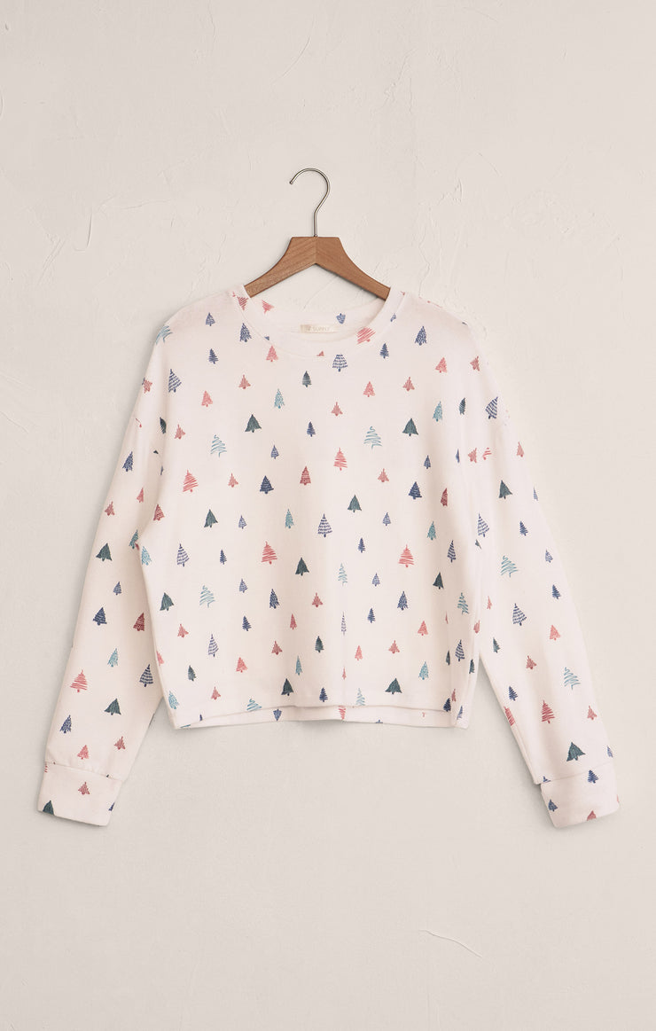 ALPINE TREE BRUSHED KNIT TOP