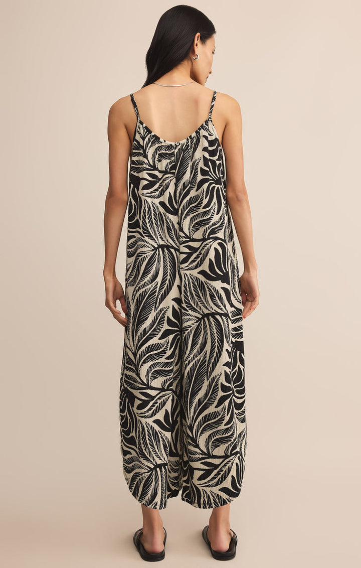 FLARED ISLA PALM JUMPSUIT