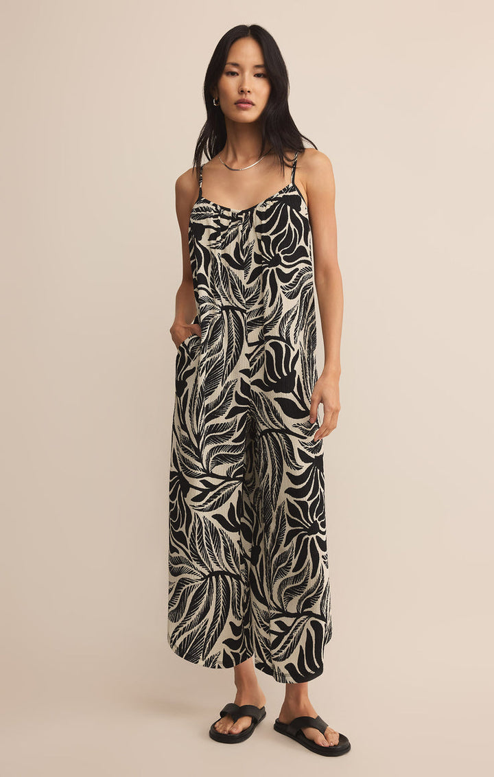 FLARED ISLA PALM JUMPSUIT