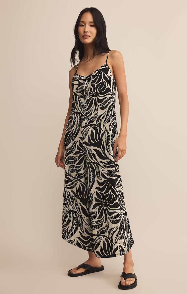 FLARED ISLA PALM JUMPSUIT