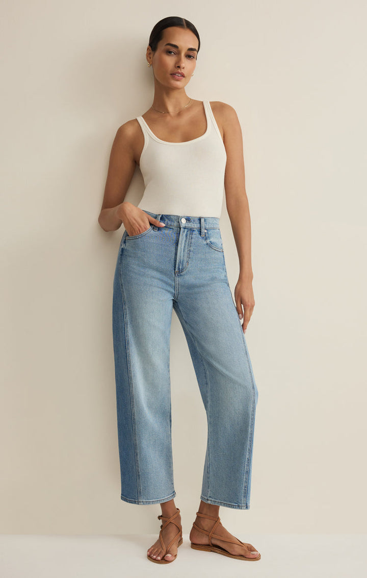 LUNA HIGH RISE STRETCH CROP DENIM