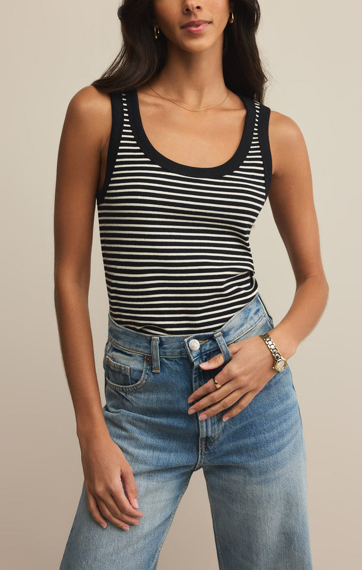 ELIN STRIPE RIB TANK