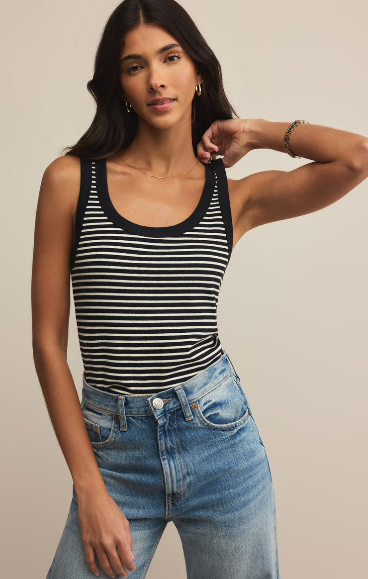 ELIN STRIPE RIB TANK