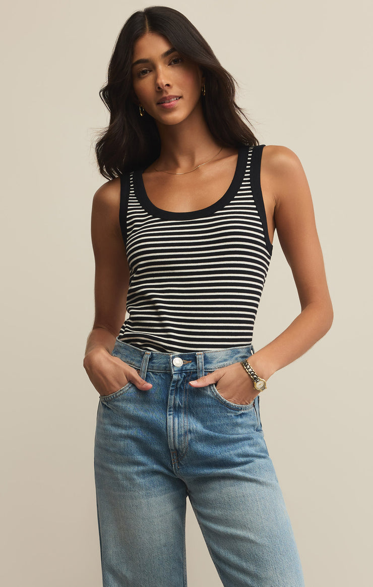 ELIN STRIPE RIB TANK