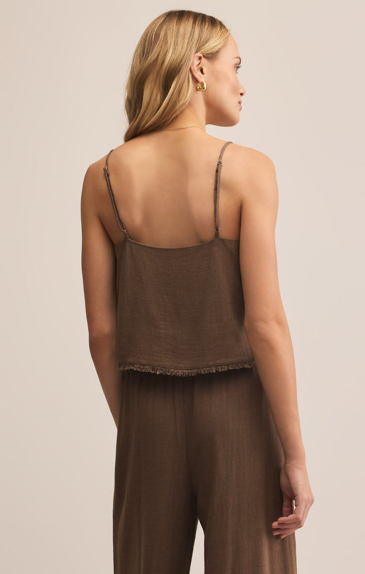 SABEL CROPPED LINEN TANK
