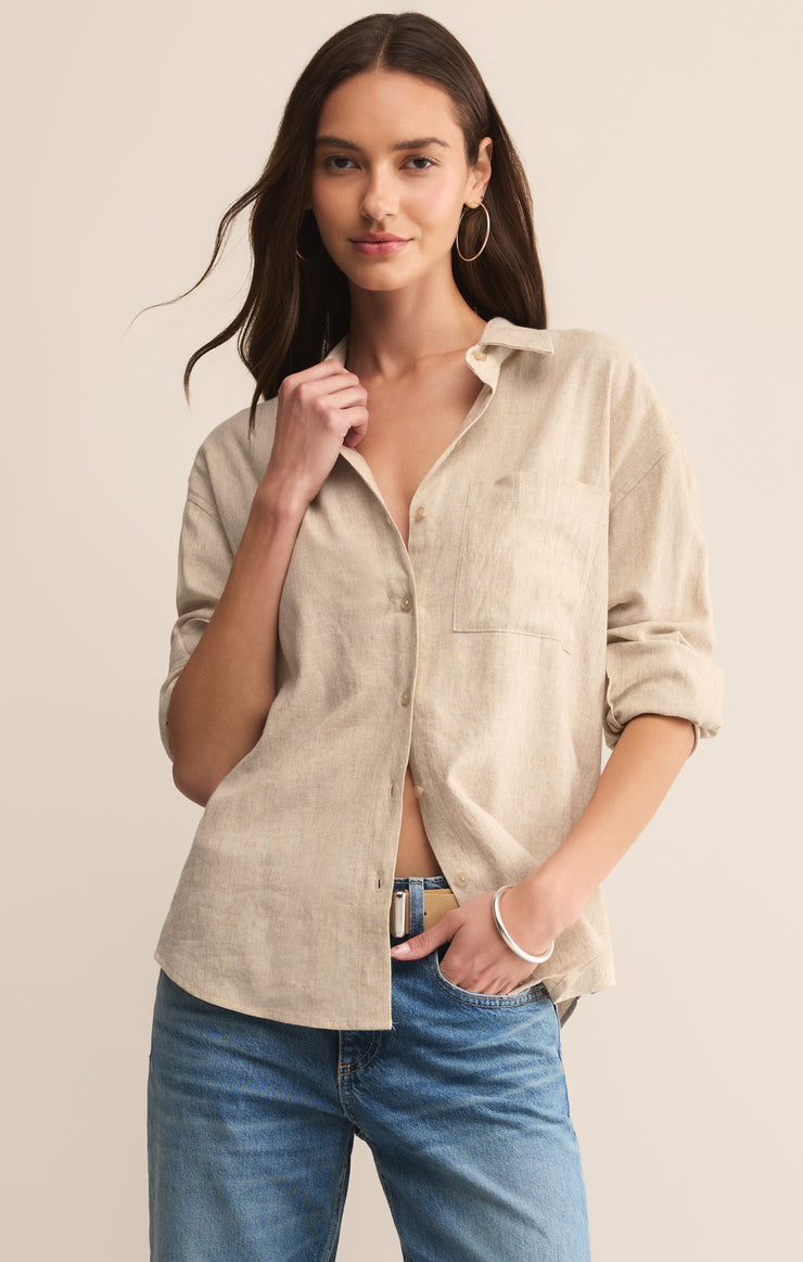 ALFIE LINEN BUTTON UP SHIRT