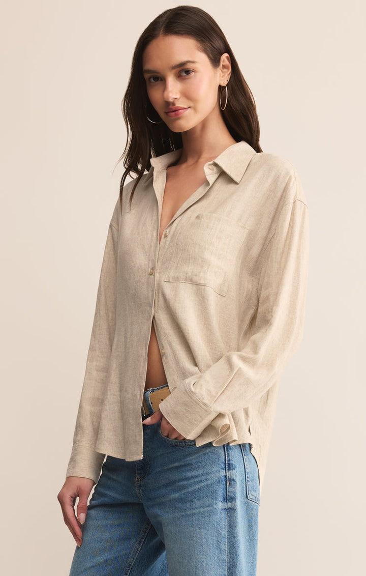 ALFIE LINEN BUTTON UP SHIRT