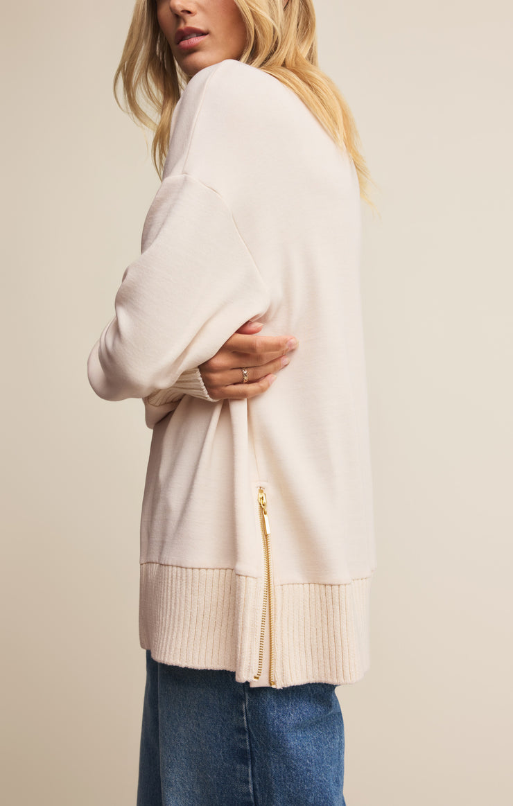 SABLE LUXE MOCK NECK TOP