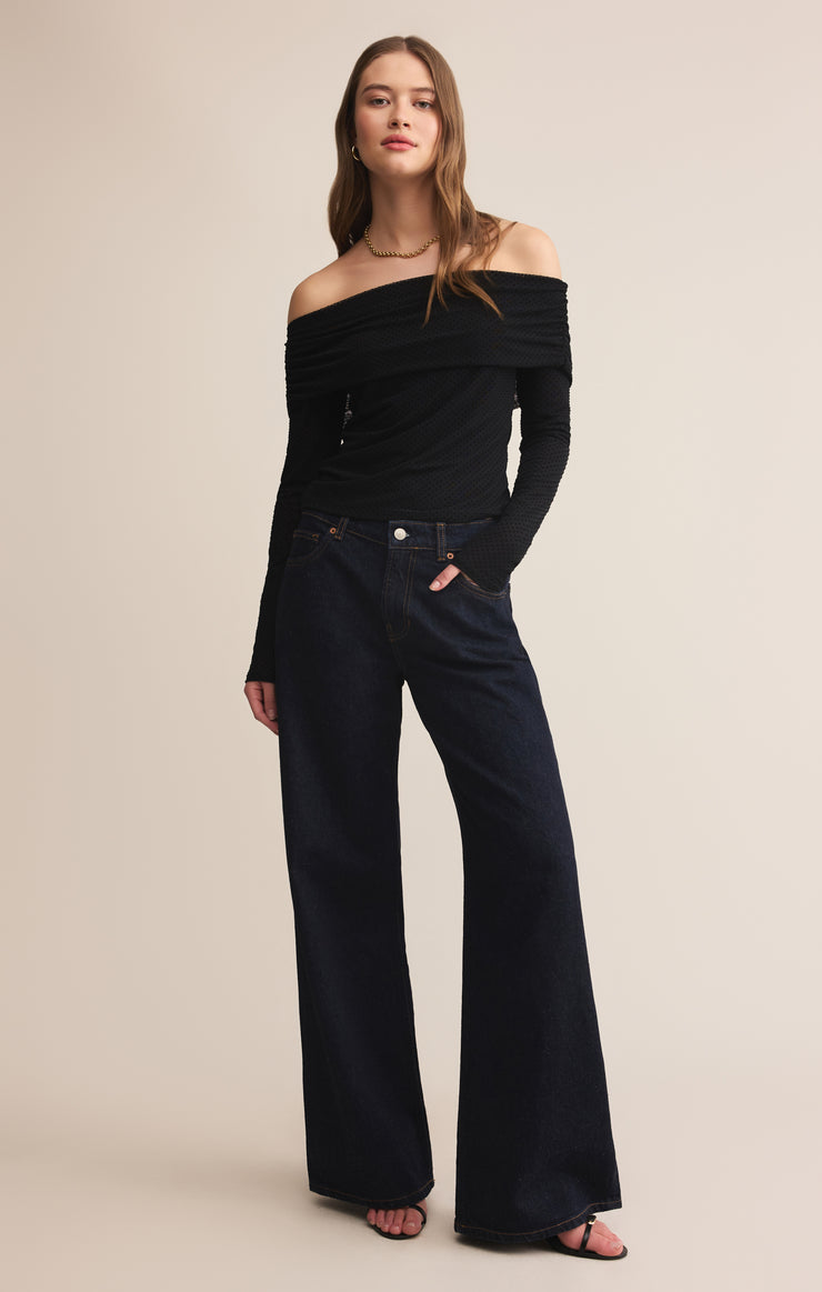 WHIMSY OFF SHOULDER MESH TOP