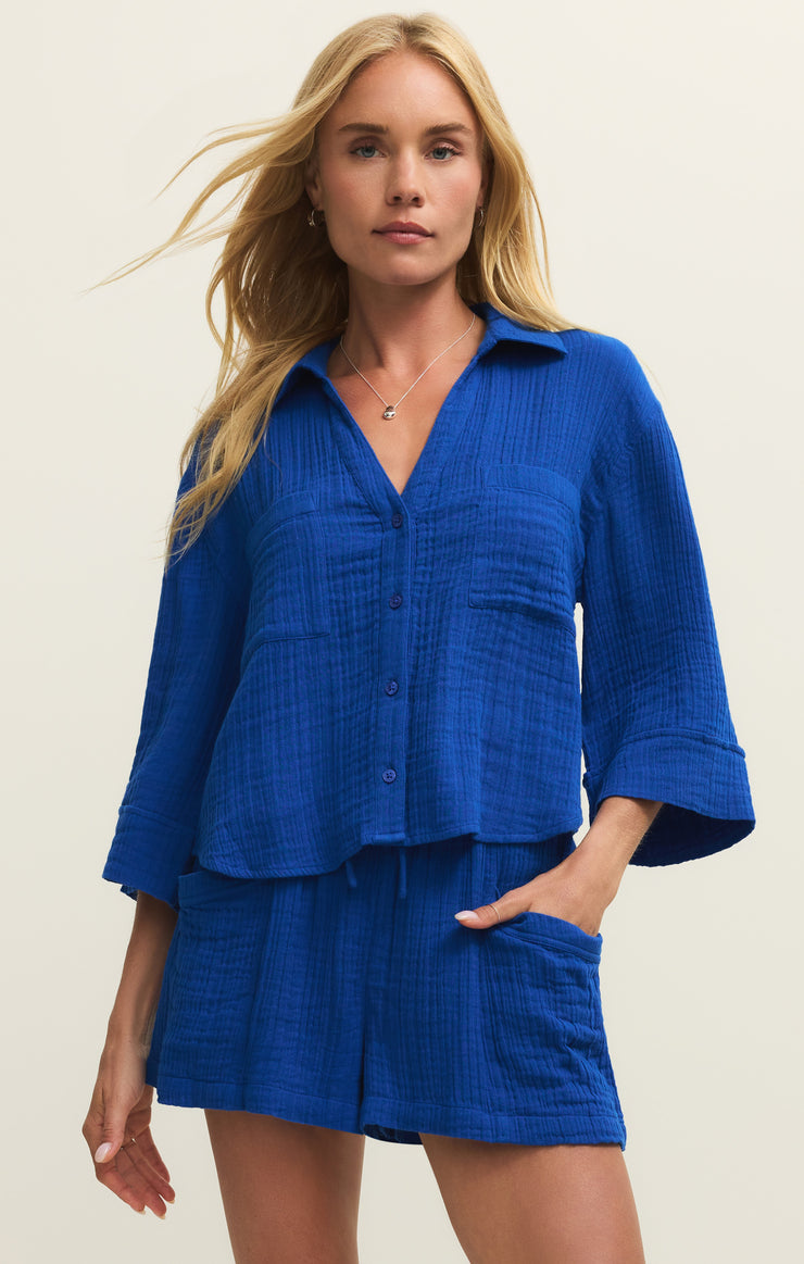 HELENA GAUZE BUTTON UP