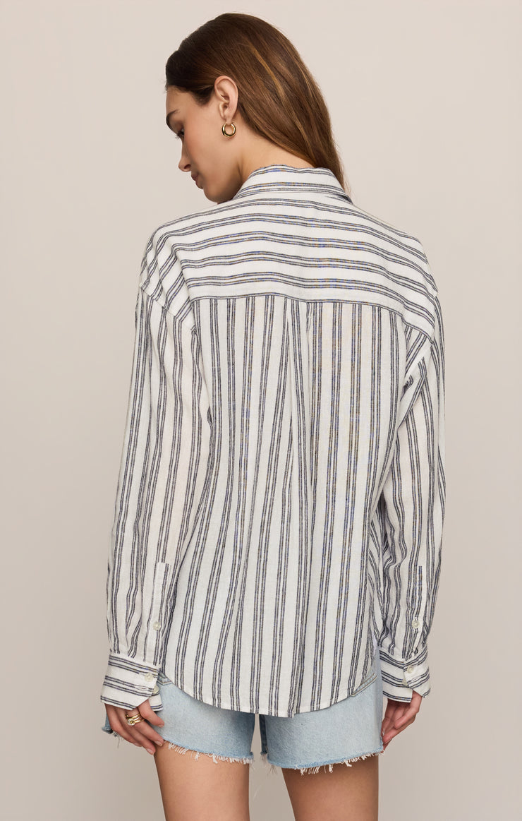 THE PERFECT STRIPED LINEN BUTTON UP