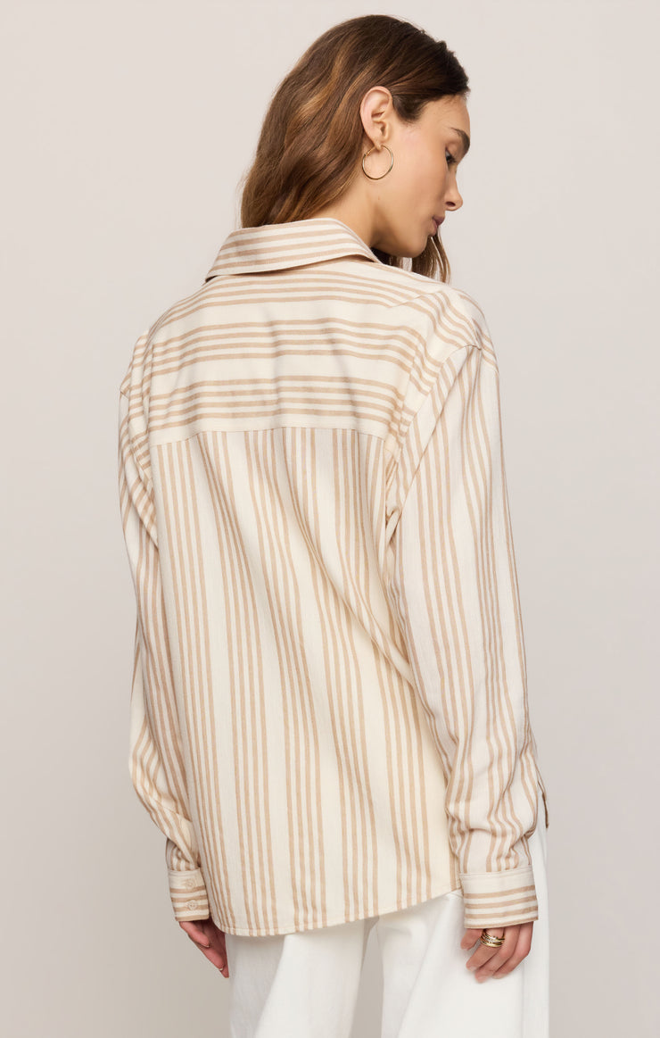 REESE BUTTON UP STRIPE TOP