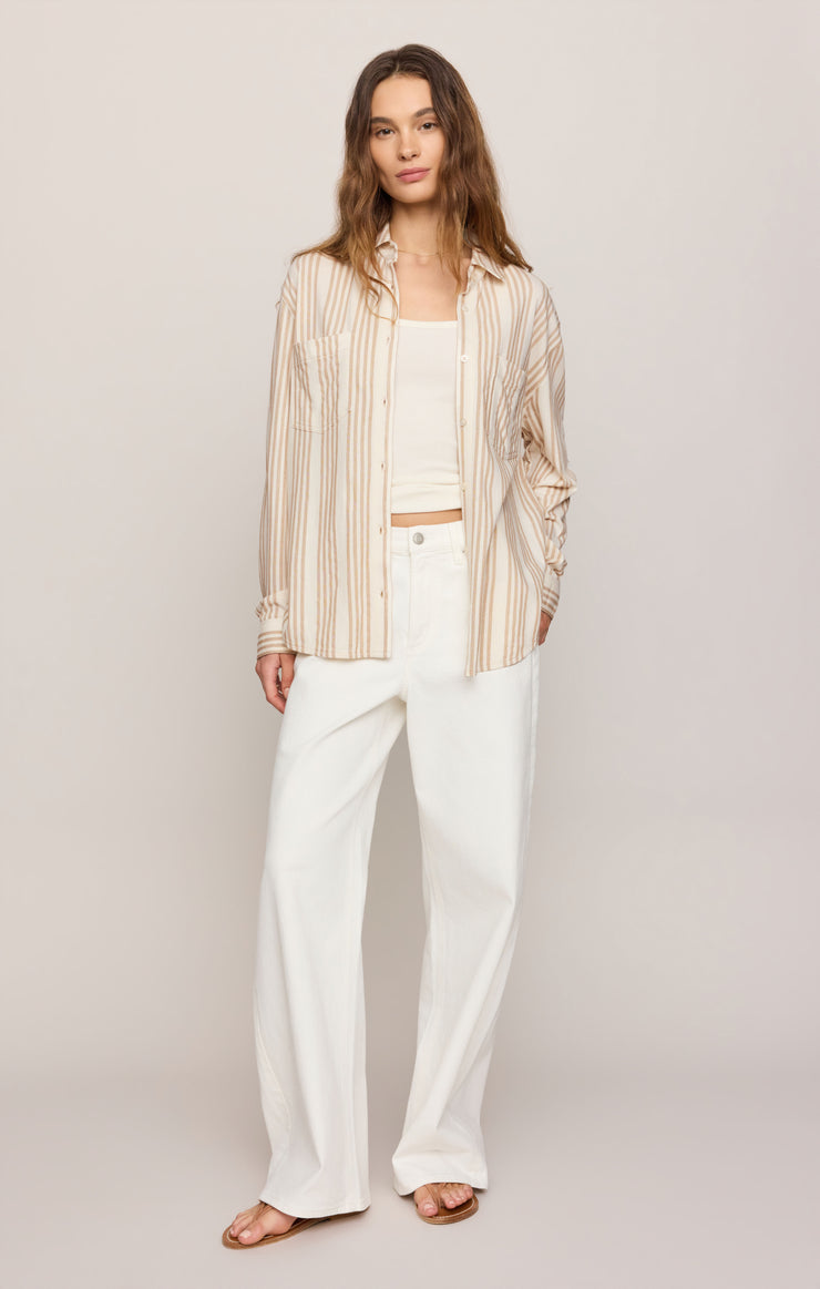 REESE BUTTON UP STRIPE TOP