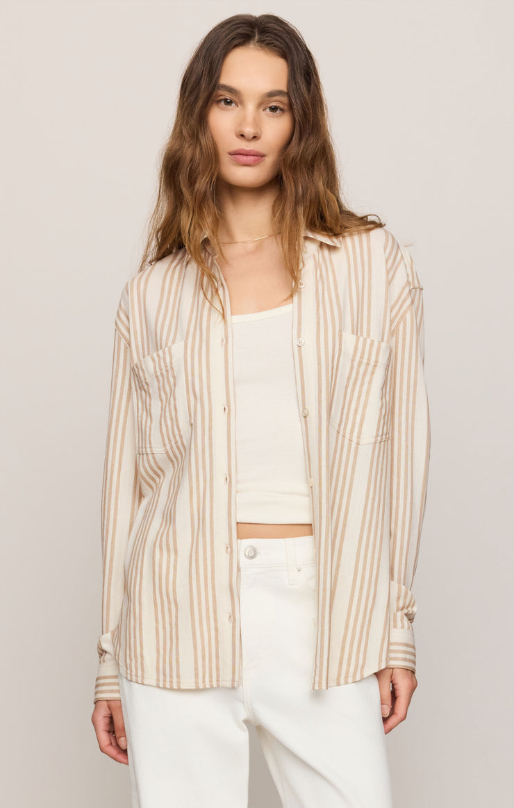 REESE BUTTON UP STRIPE TOP