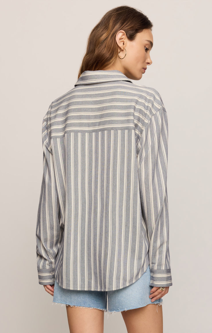 REESE BUTTON UP STRIPE TOP
