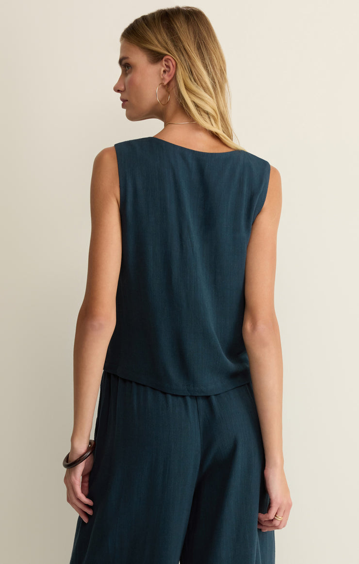 CHARLI CROPPED LINEN TANK