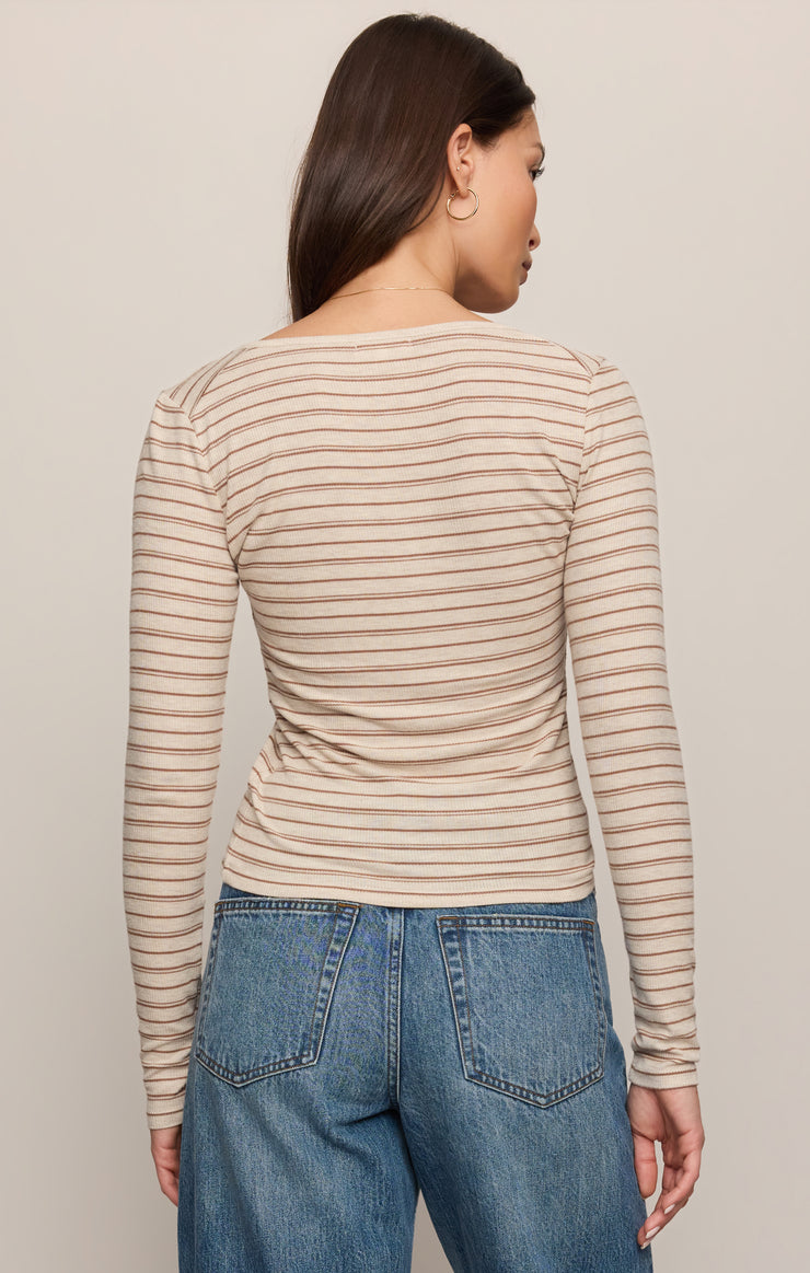 ANDIE STRIPED HENLEY TOP