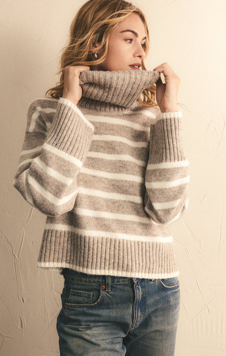 JOSEPHINE STRIPE TURTLENECK SWEATER