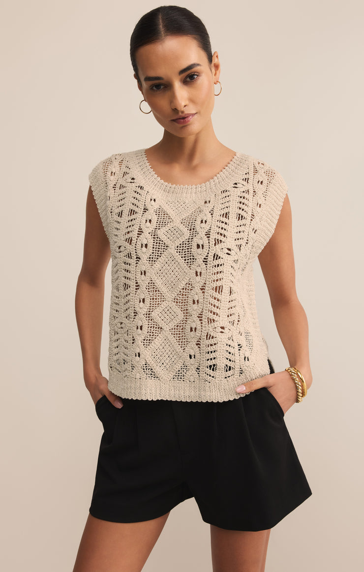 BAROQUE CROCHET SWEATER TOP