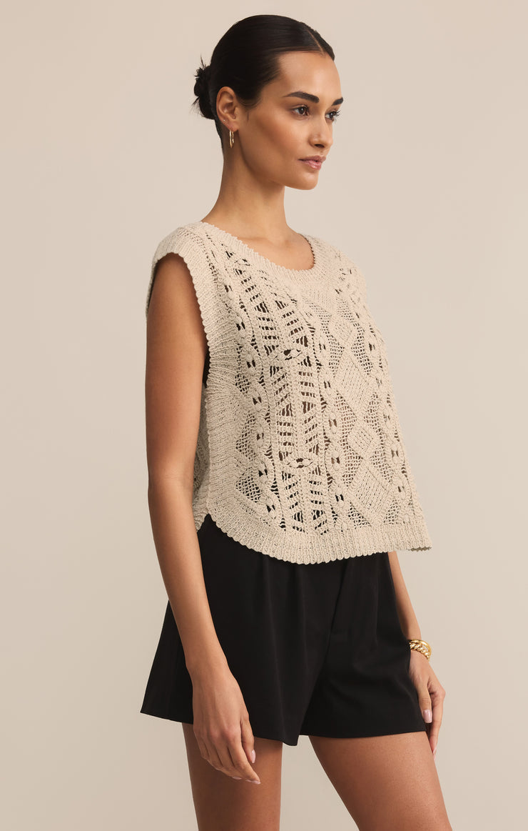 BAROQUE CROCHET SWEATER TOP