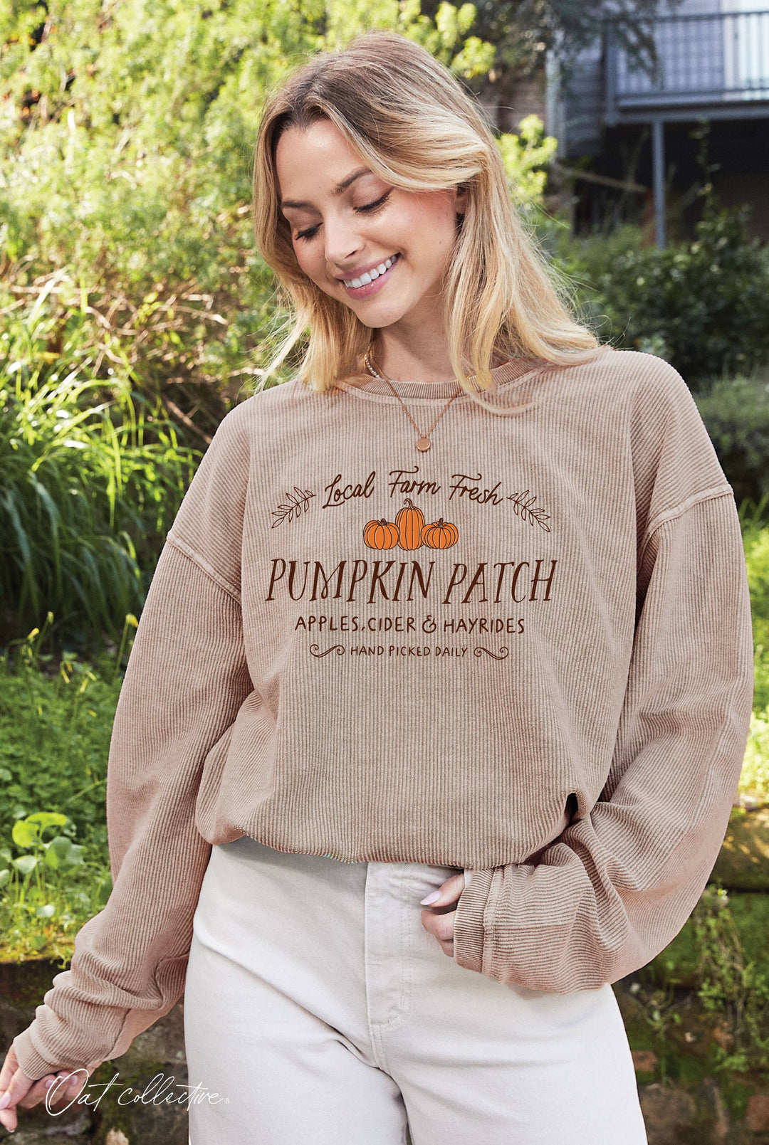 LOCAL FARM FRESH PUMPKIN PATCH CORDED SWEATSHIRT