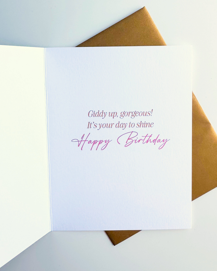 "HAPPY BIRTHDAY COWGIRL!" GREETIN CARD