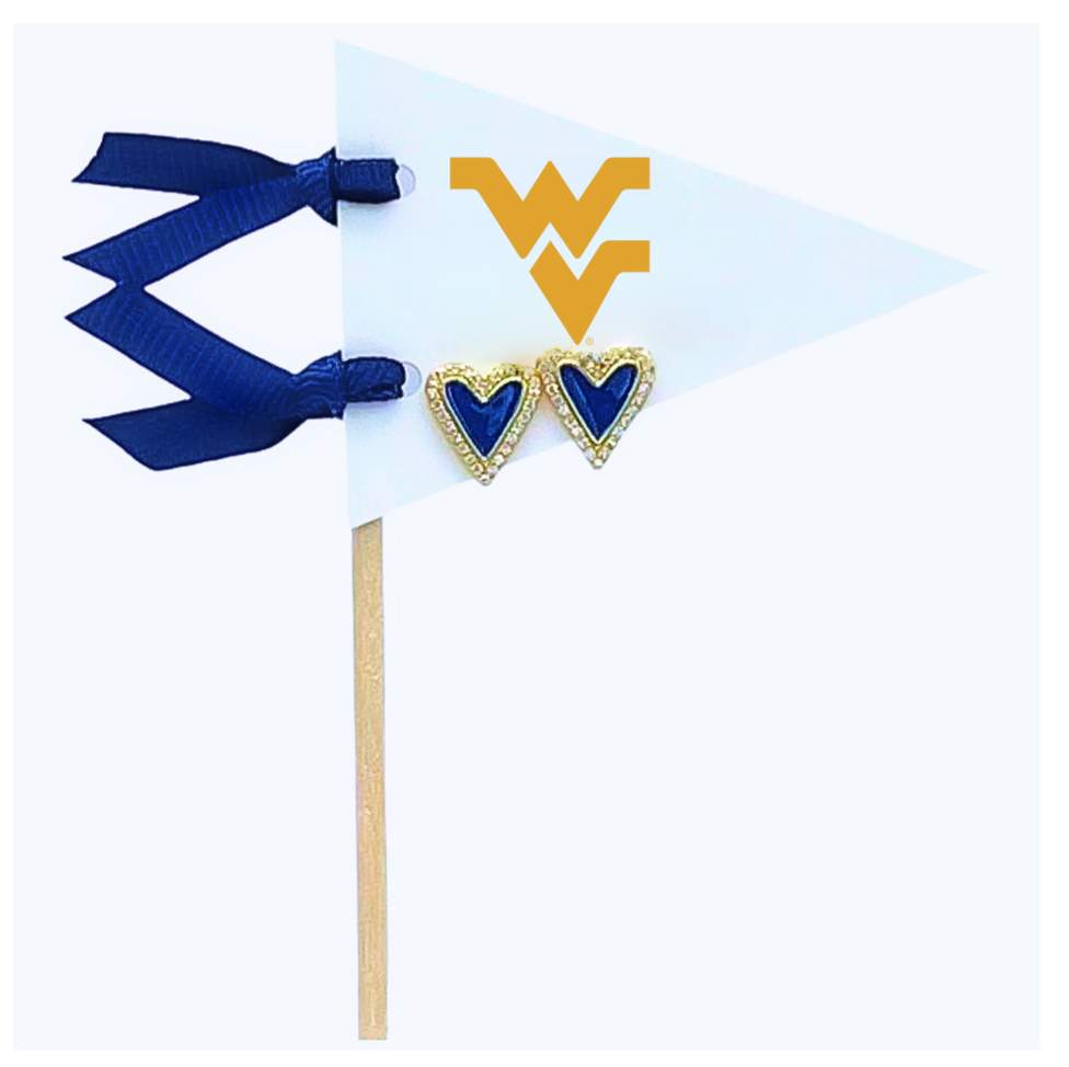 WVU Heart Stud Earrings