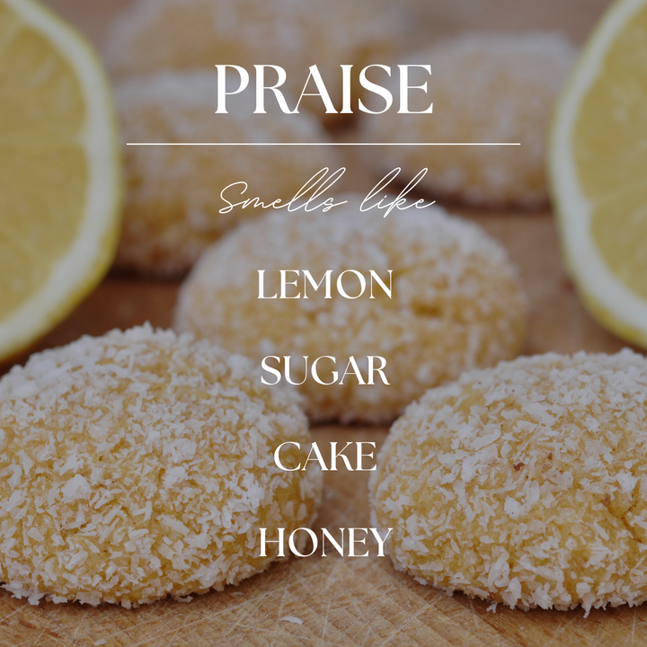 Praise | Sugary Lemon Drops | 9 oz. Clear Jar Soy Candle