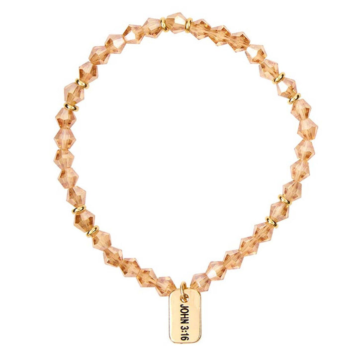 GLASS BEAD TAGGED BRACELET