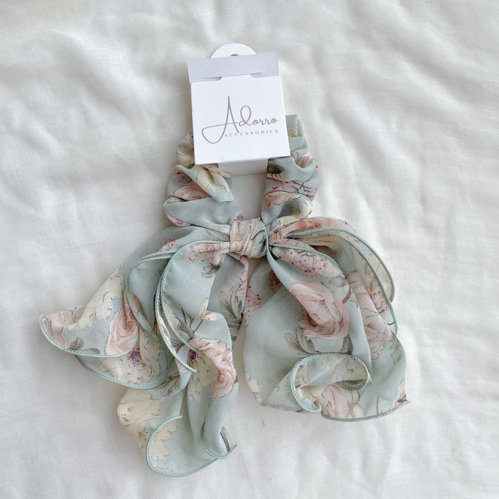 Delicate Floral Scrunchie Scarf