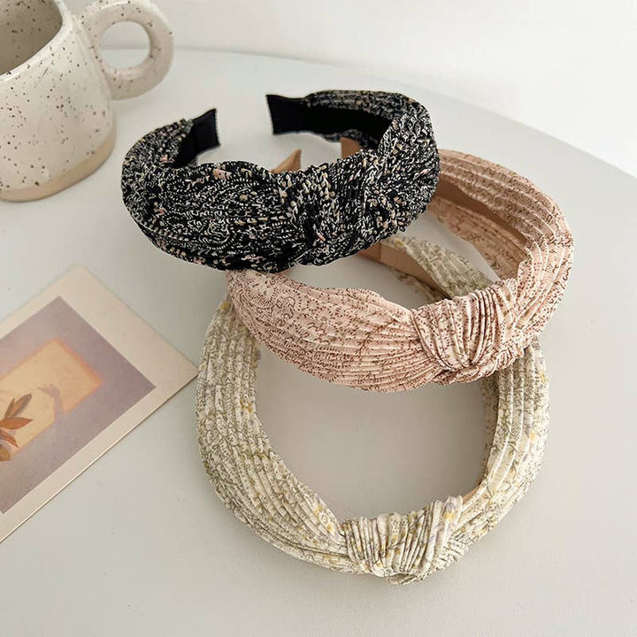 Floral Pleated Knot Headband