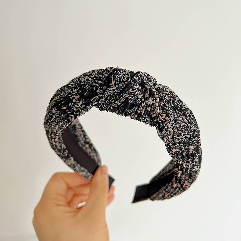 Floral Pleated Knot Headband