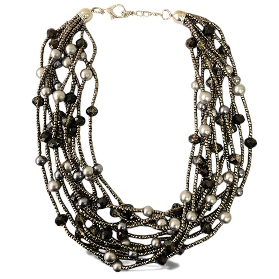BRYNN HEMATITE & PEARL NECKLACE