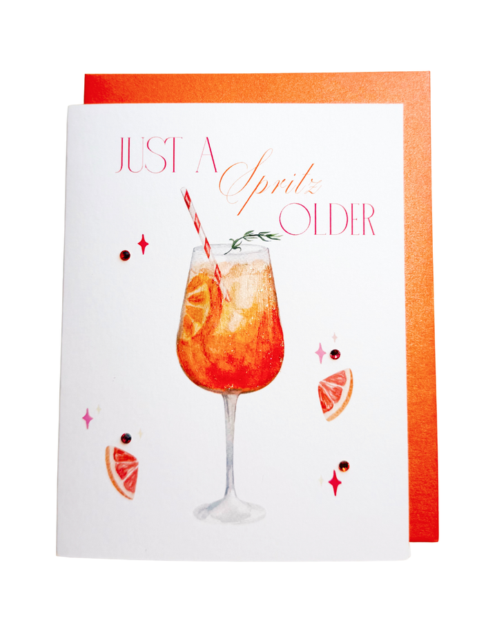 'Just a Spritz' Aperol Spritz Birthday Greeting Card