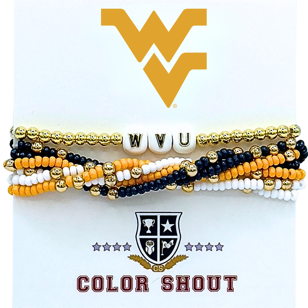 WVU Bracelet Stack