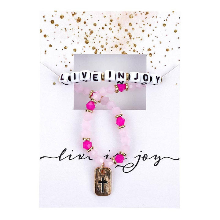 WORD BEADED TAG BRACELET