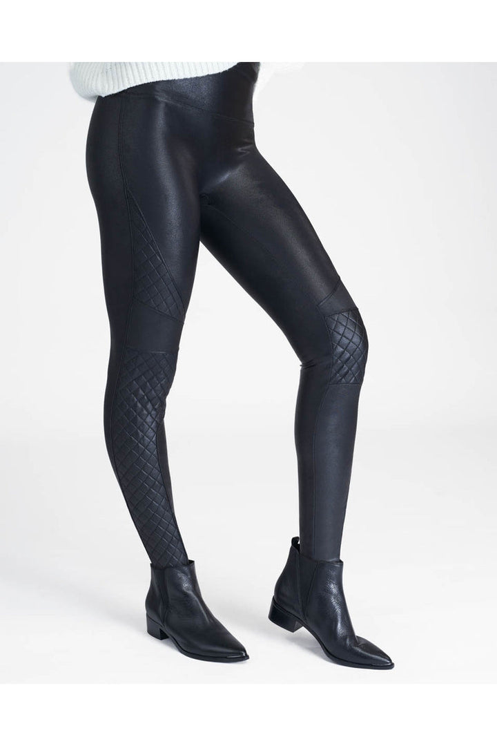 QUILTED FAUX LEATHER LEGGING