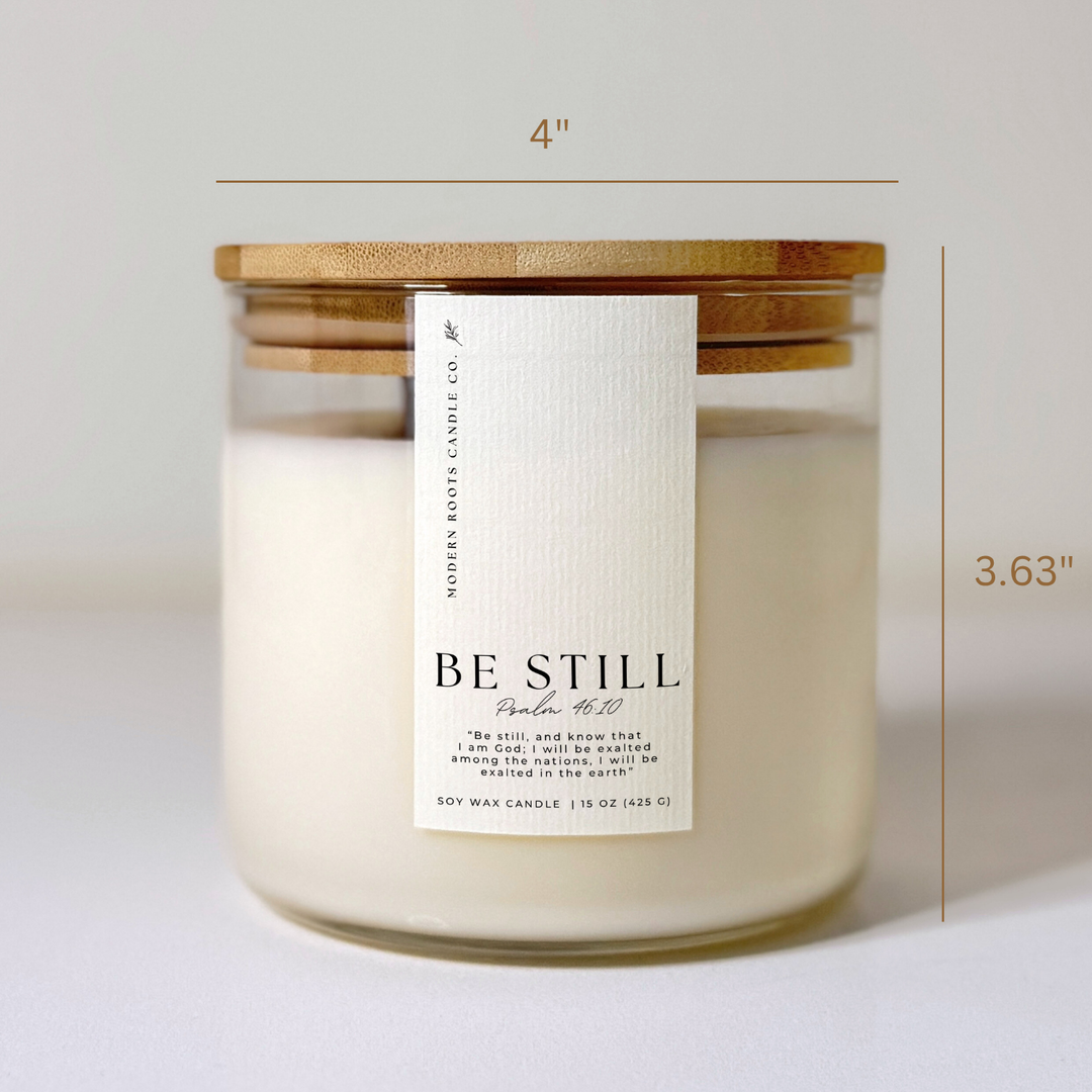 Be Still | Lavender & Sage | 15 oz. Clear Jar Soy Candle