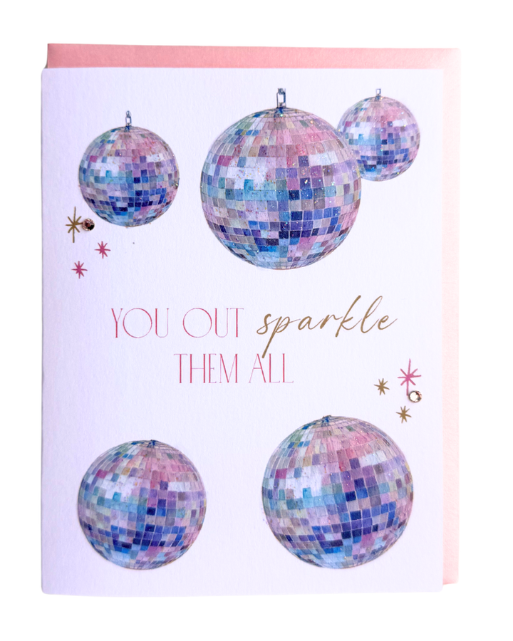 Disco Darling Disco Ball Birthday Card—Rhinestone & Glitter