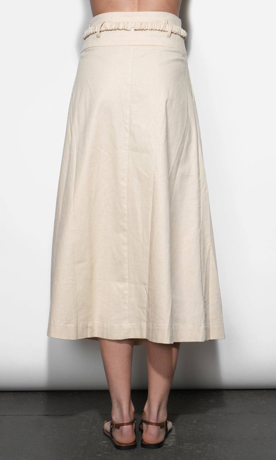 YVETTE BELTED MIDI SKIRT