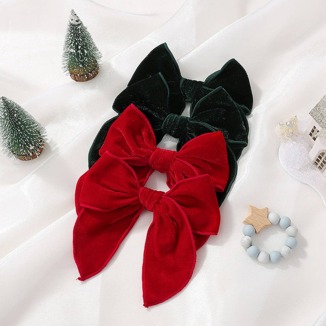 HOLIDAY VELVET BOW CLIP