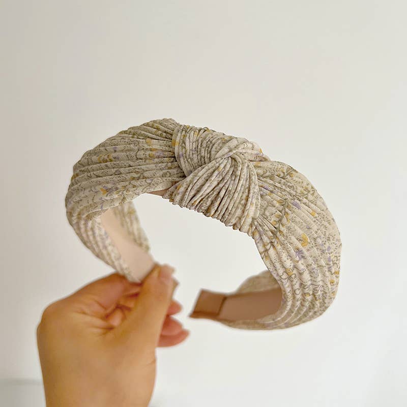 Floral Pleated Knot Headband