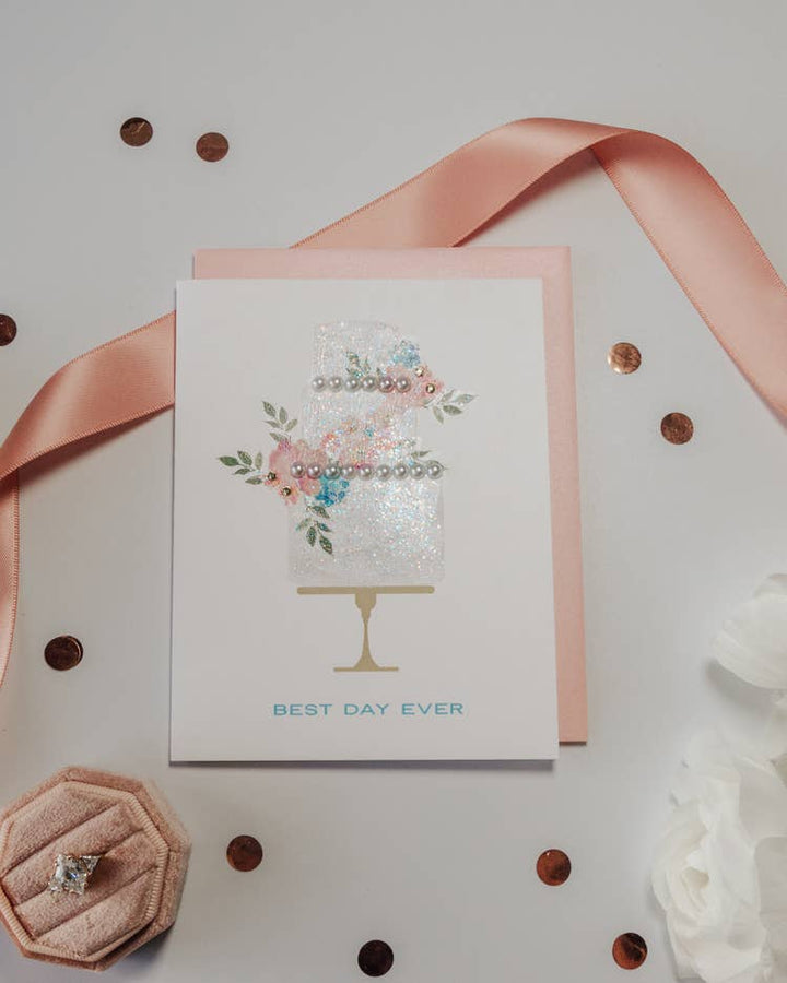 'Best Day Ever' Wedding Cake Greeting Card