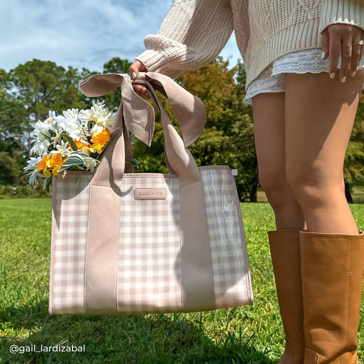 GINGHAM BOW JELLY TOTE