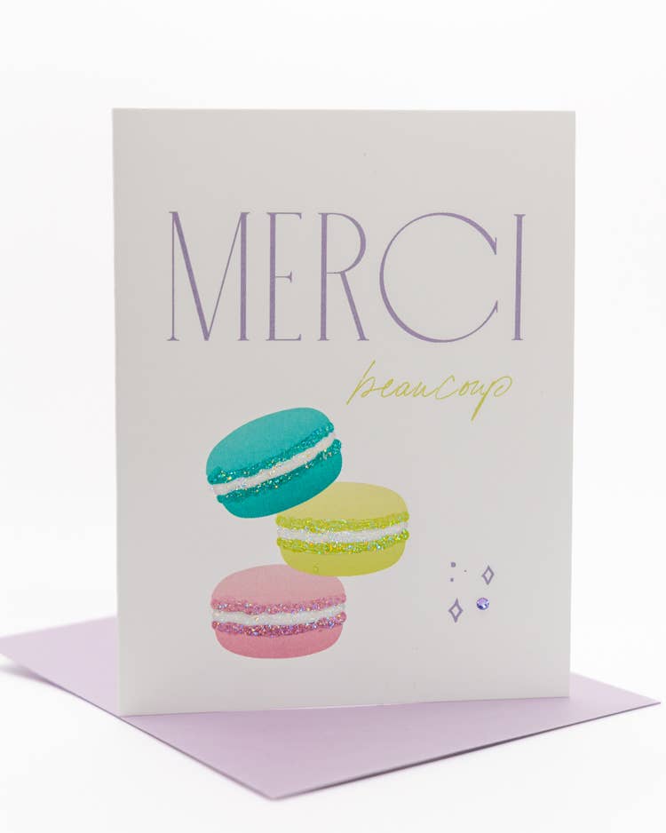 'Merci Beaucoup' Macaron Thank You Greeting Card