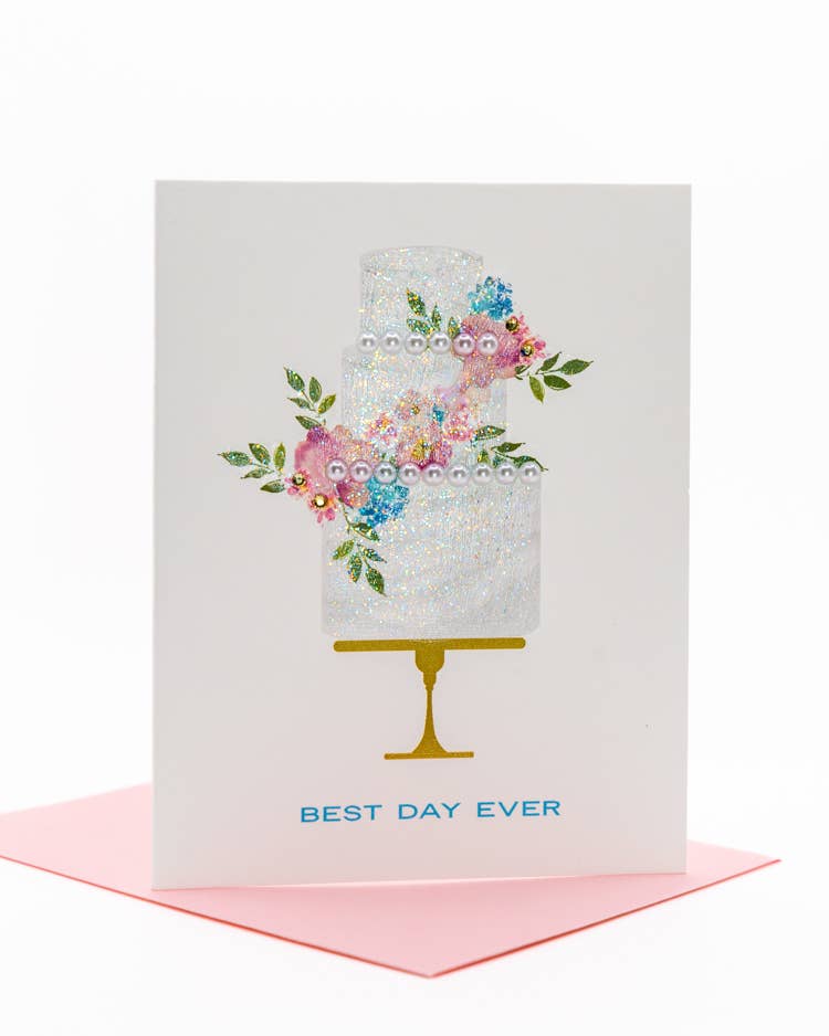'Best Day Ever' Wedding Cake Greeting Card