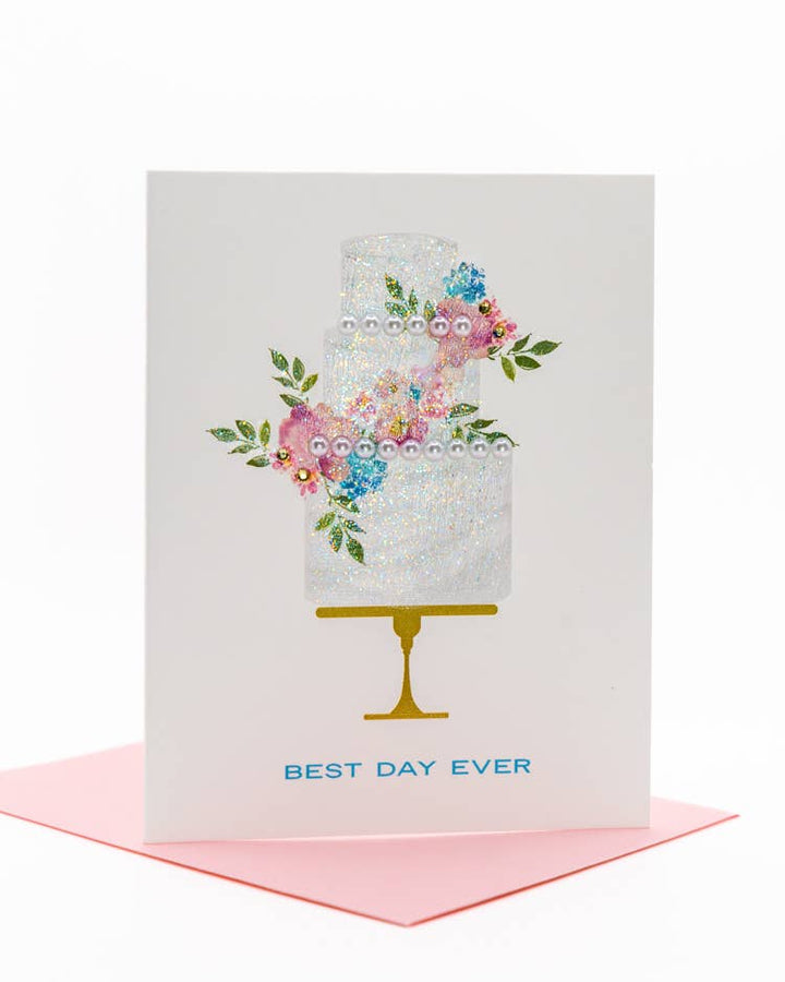 'Best Day Ever' Wedding Cake Greeting Card
