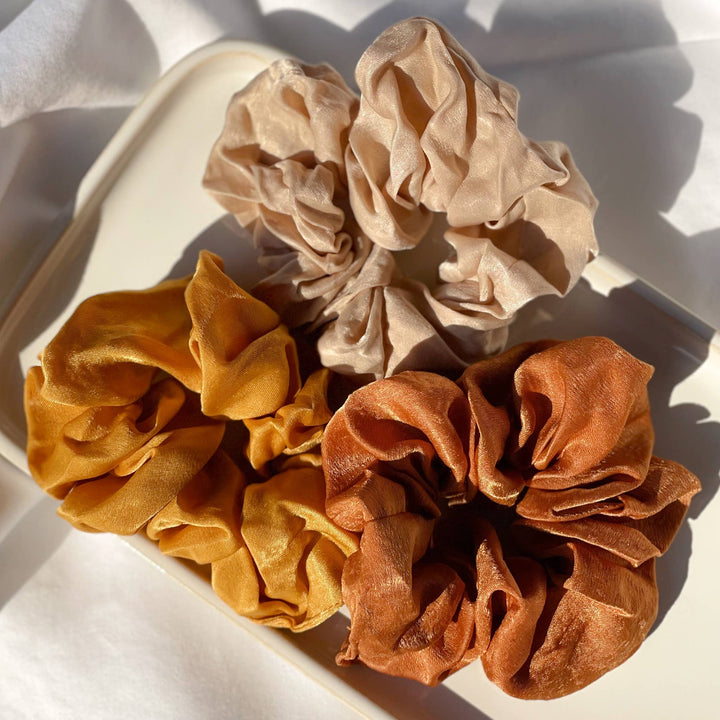 Fall Satin Scrunchies (Set of 3)