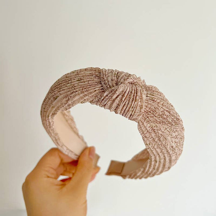 Floral Pleated Knot Headband